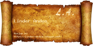 Linder Andos névjegykártya